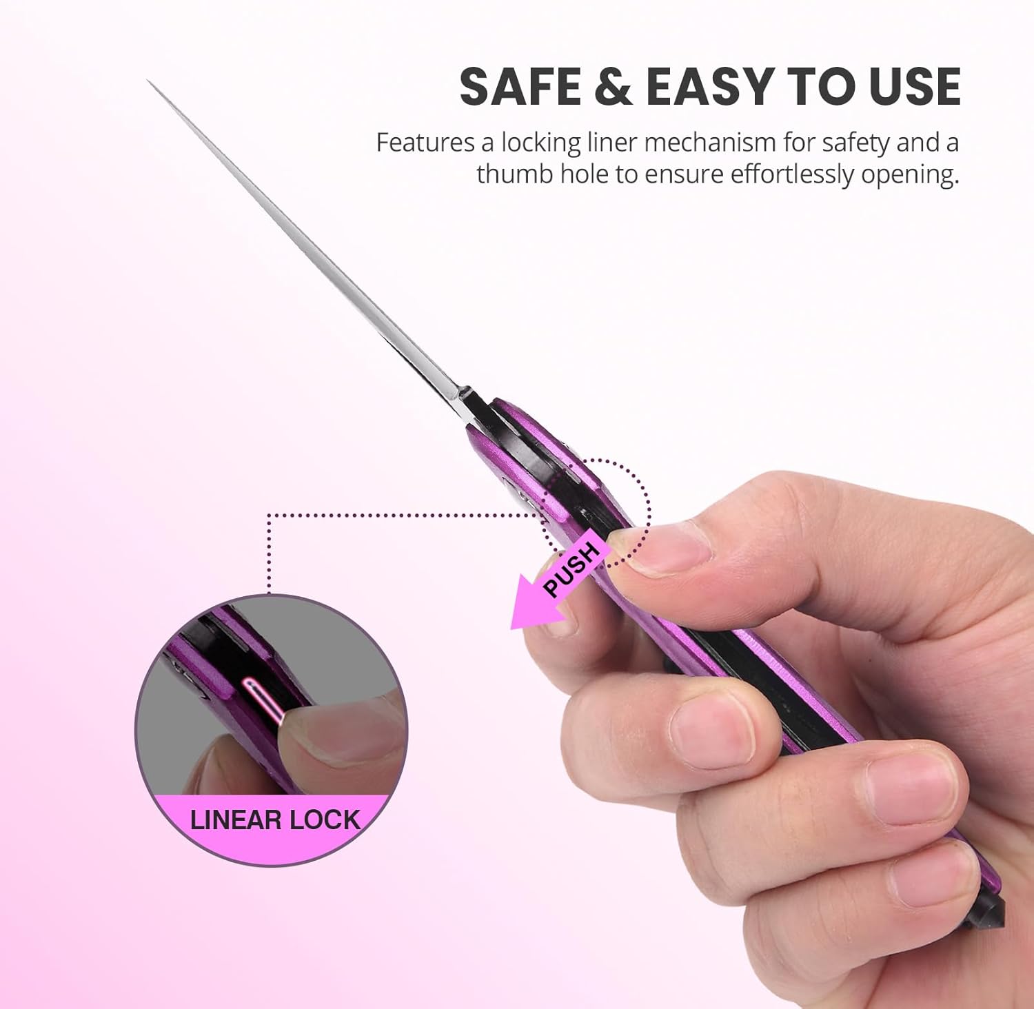 Pink Multitool Carabiner, Stocking Stuffers Gifts for Mom Women Wife, 6-in-1 Keychain Multi Tools with Window Breaker, Bottle Opener and Screwdriver, EDC Gear Gadget for Camping Hiking