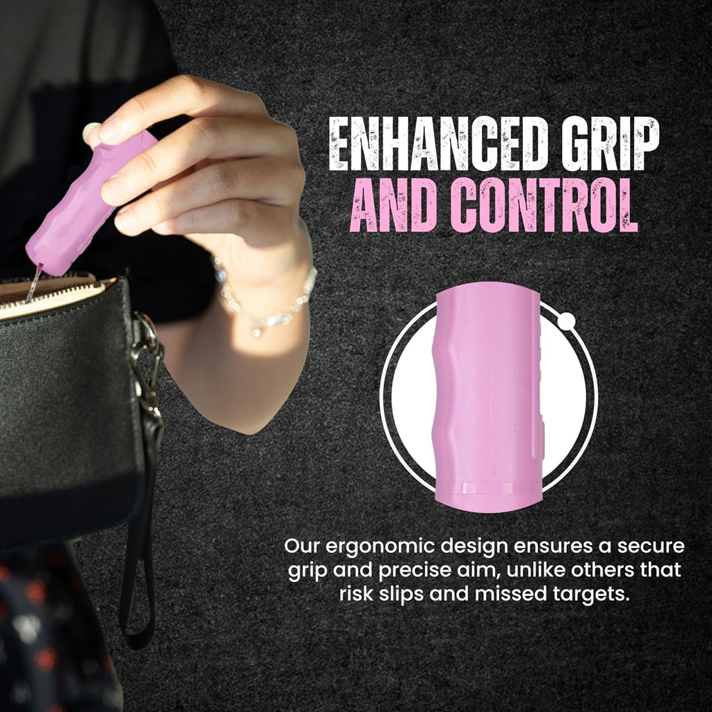 Police Magnum Keychain Pepper Spray Combo Safety Kit- Maximum Heat Strength OC with Pink Pocket Knife Self Defense- Made in The USA- 1 Pack Soft Pink FT