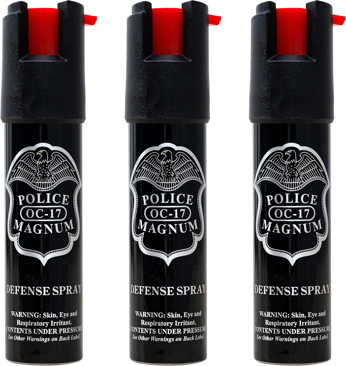Police Magnum Compact Pepper Spray Self Defense- Tactical Maximum Heat Strength OC- Small Discreet Carry Canister- Made in The USA