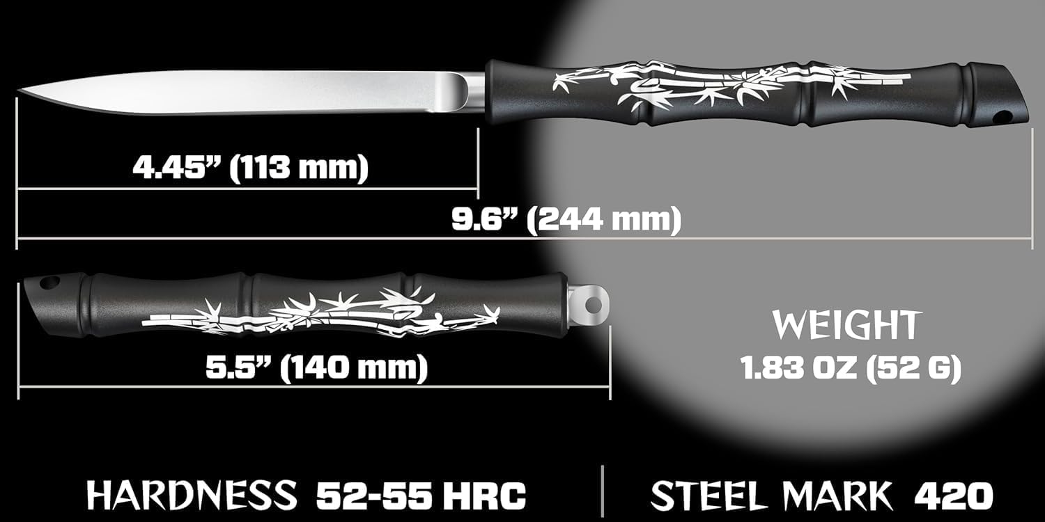 Grand Way 5.5" Knife - Small Black Knife - Japanese Utility - Sharp Knives - Letter and Envelope Opener - Pocket Knife for Men and Women - Best Gift Idea