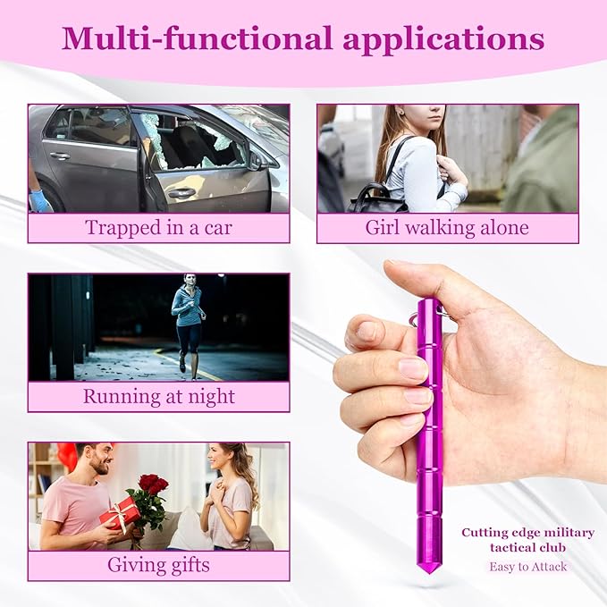 Safety Keychain Set for Women - Compact Personal Security Tool with Emergency Glass Breaker and Self Defense Keychain(3pcs)