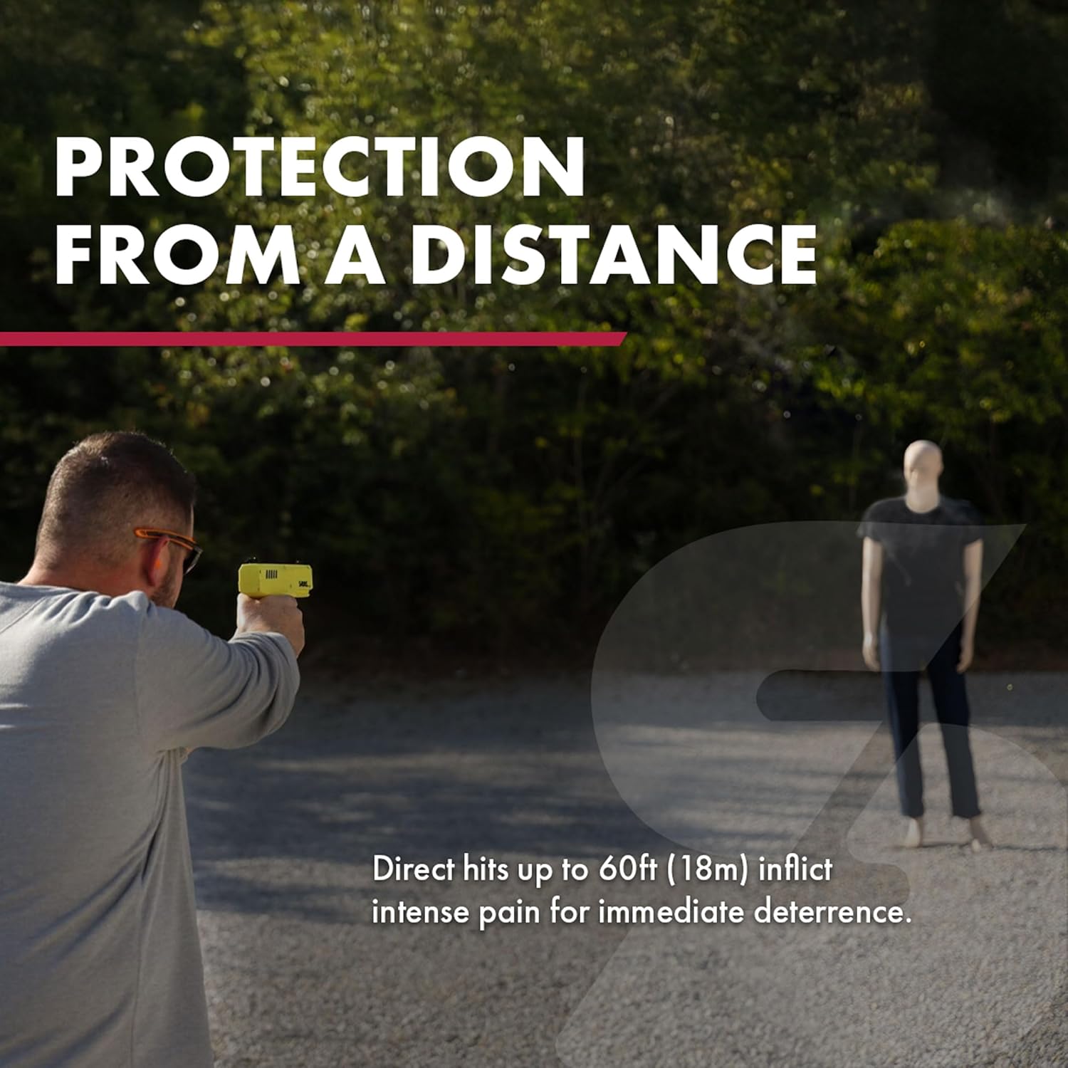 Sabre Home Defense Projectile Launcher, Large Size with (7) 0.68 Cal. Impact Projectiles, 40% More Stopping Power for Extra Home Protection, Holds Up to 7 Projectiles