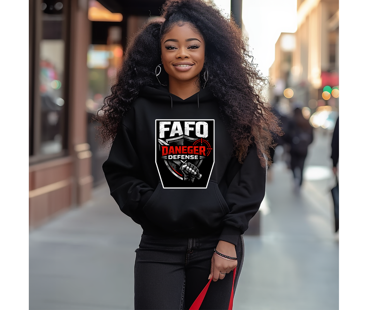 🖤 FAFO Daneger Defense — Woman’s Blend Logo T-Shirt Long sleeve (Black)