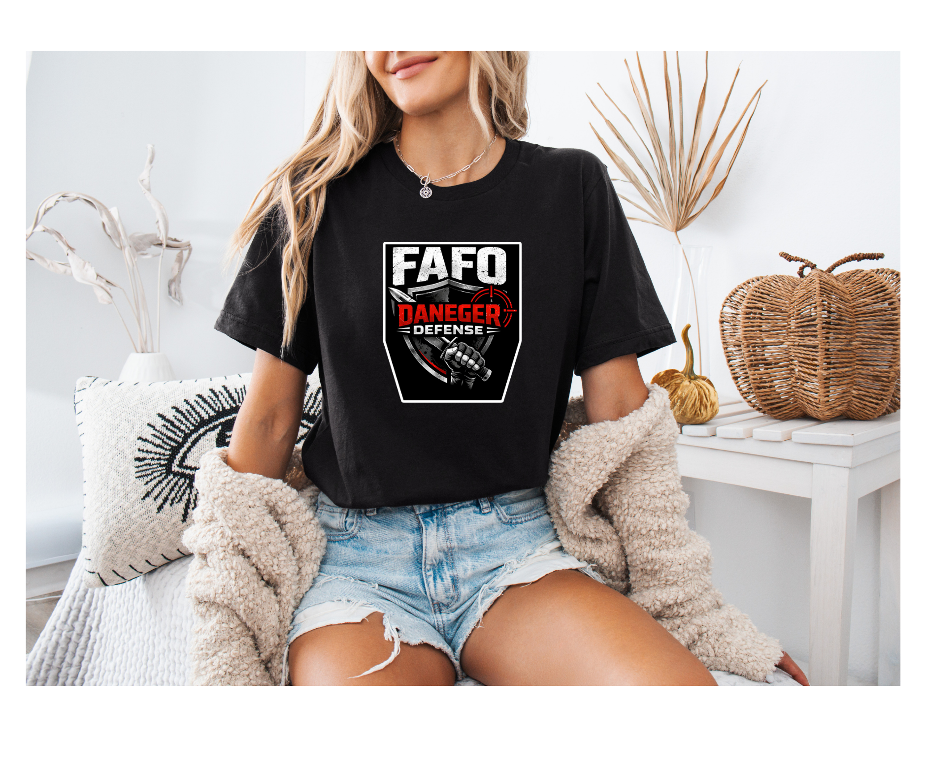 🖤 FAFO Daneger Defense — Woman’s Blend Logo T-Shirt Short sleeve (Black)