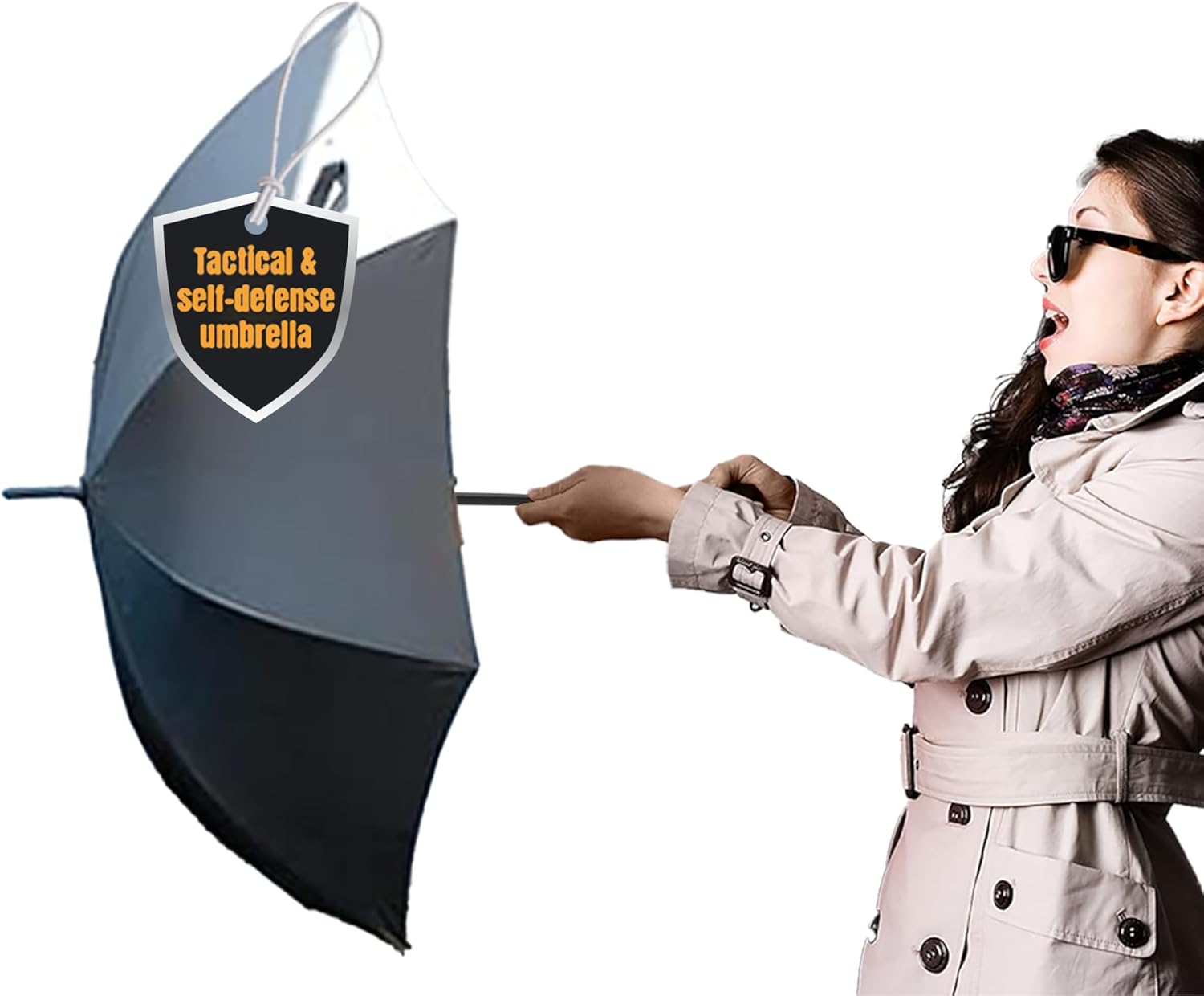 Uzi Tactical Self Defense Umbrella – Windproof Unbreakable Fiberglass with Carbide Tip - Lightweight, Large, Portable, Travel Umbrella for Men & Women – Combat-Ready for Rain, Snow & Wind